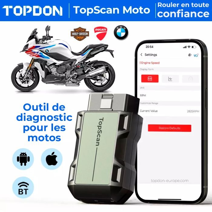 Topscan moto Topdon France Europe