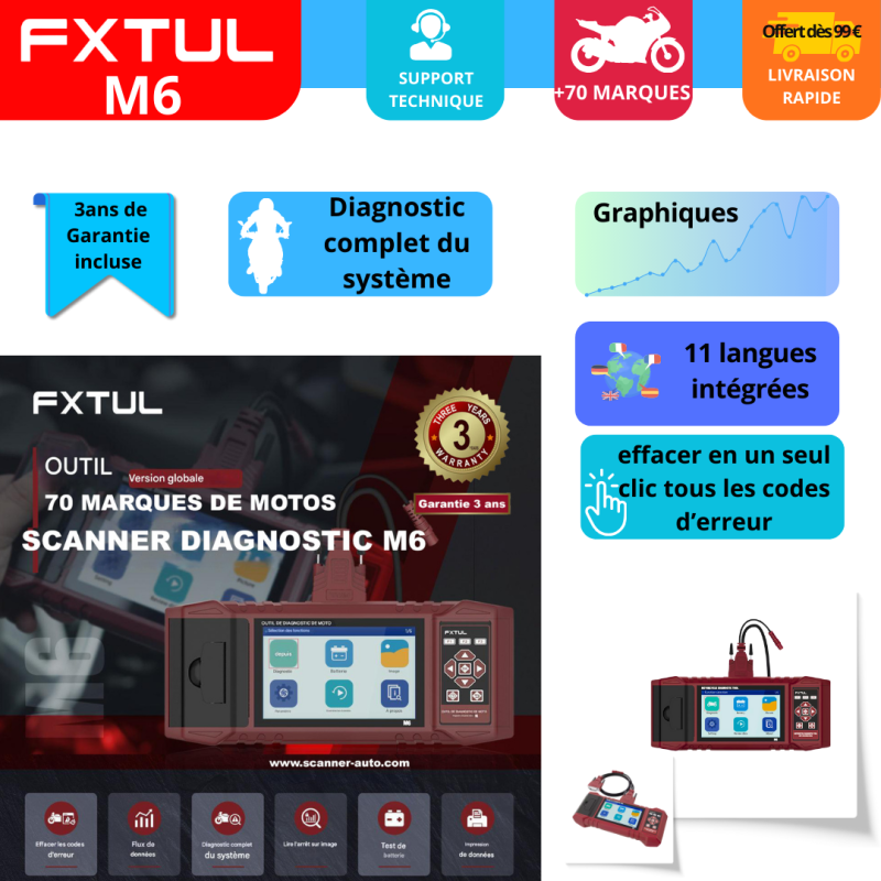 M6 FXTUL - Outil de diagnostic pour motos